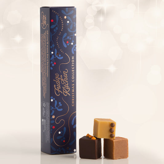 Christmas Fudge Slider Selection by Fudge Kitchen, featuring a variety of festive, handcrafted fudge sliders in seasonal flavours. Perfect for Christmas gifts, celebrations, and indulgent holiday treats.