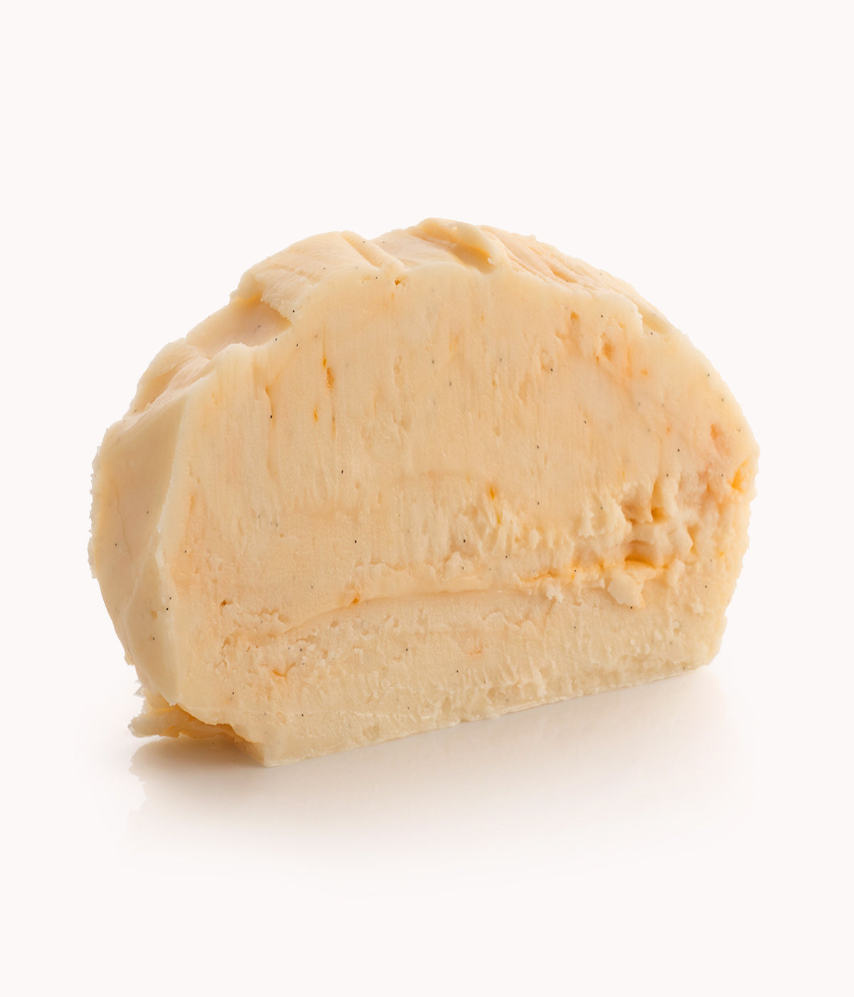 Peaches and Cream Fudge single slice, a Fudge Kitchen indulgent, handmade fudge flavour displayed on a light grey background.