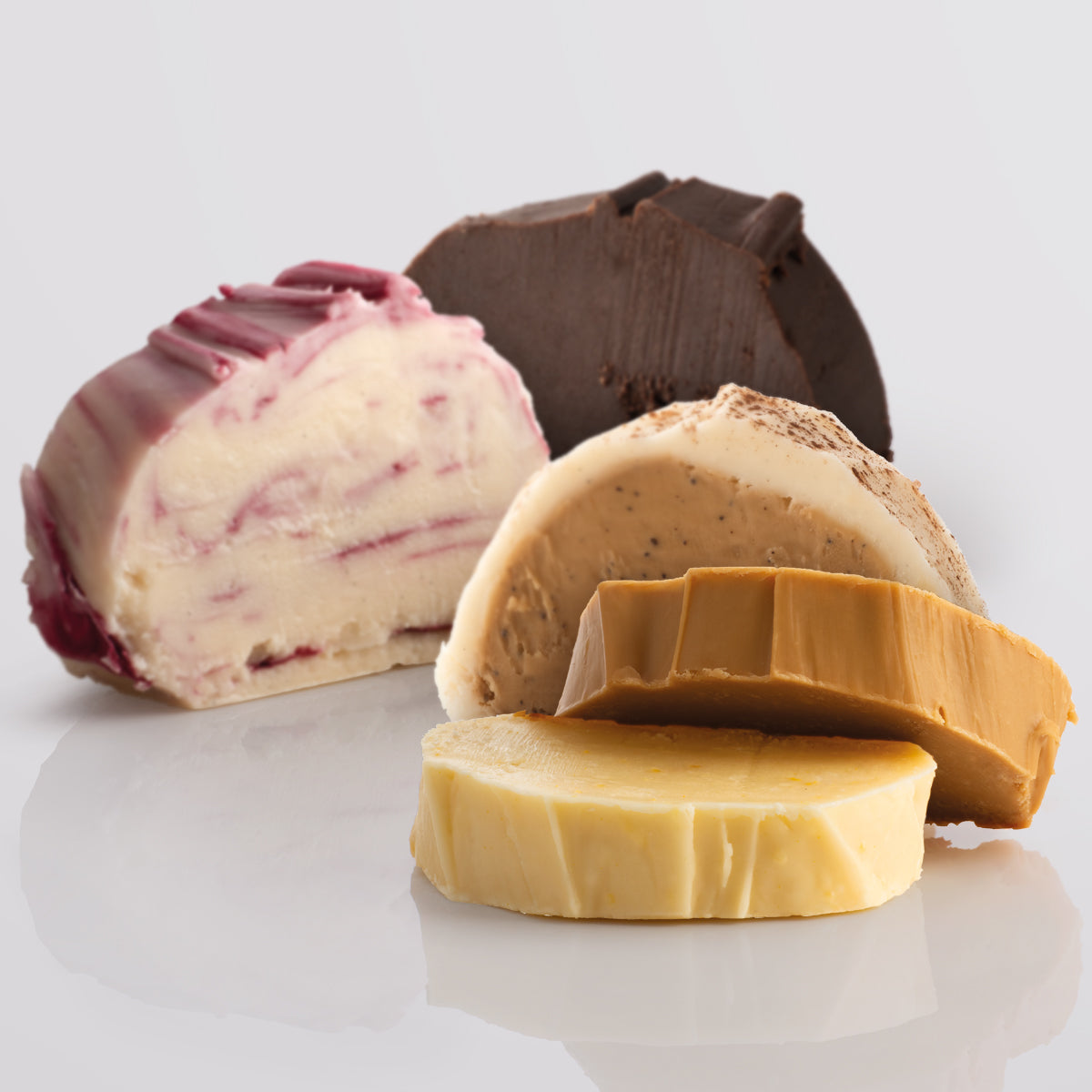 Mothers Day Gift Fudge Selection of fudge flavours displayed on a light grey background