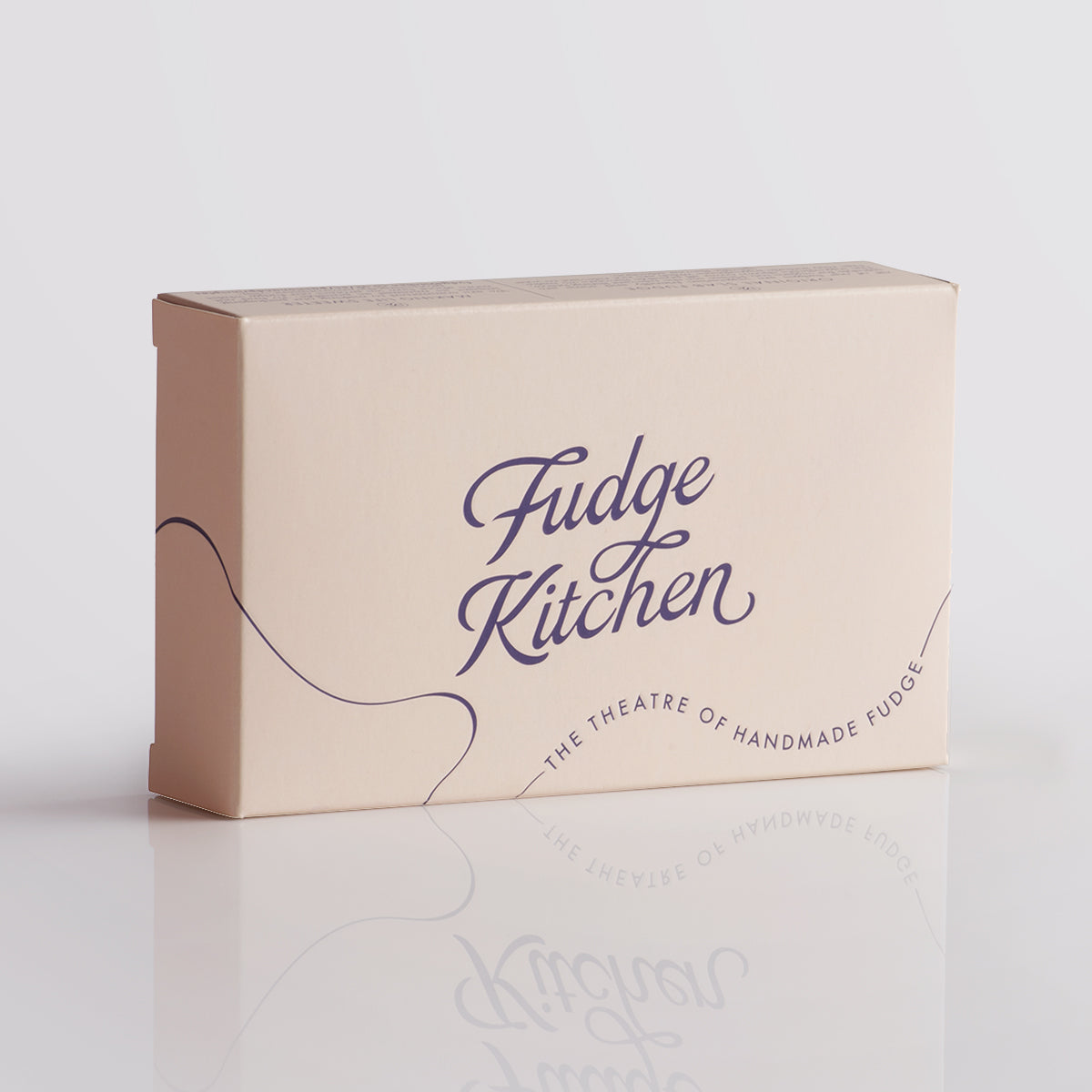 Fudge Kitchen elegant gift box displaying front view for the single slice of handmade fudge flavour Strawberry & Black Pepper Fudge   