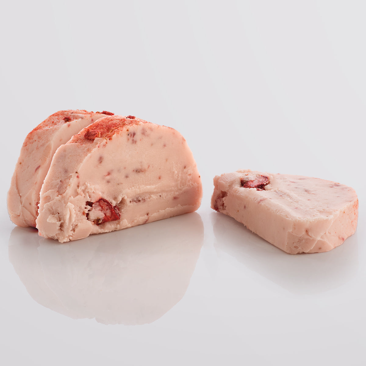 Strawberry & Rose Fudge single slice, a Fudge Kitchen indulgent, handmade fresh fudge flavour.