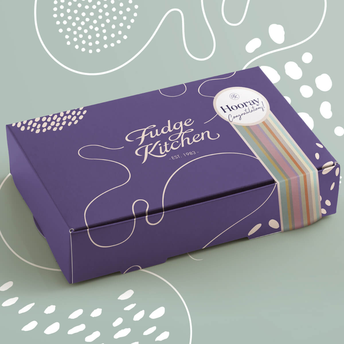 Butter fudge gift box with congratulations band