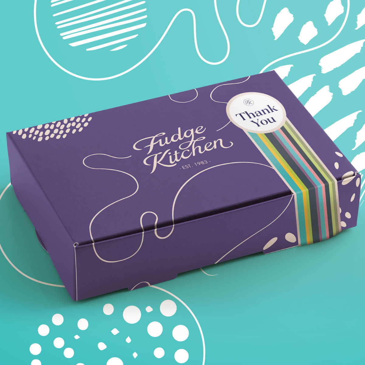 Butter fudge gift box with 'thank you' band