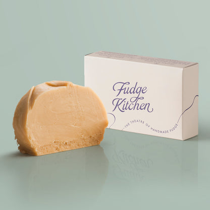 Humbug Vegan Fudge single slice, a Fudge Kitchen indulgent, handmade vegan Fudge flavour displayed with an elegant gift box.