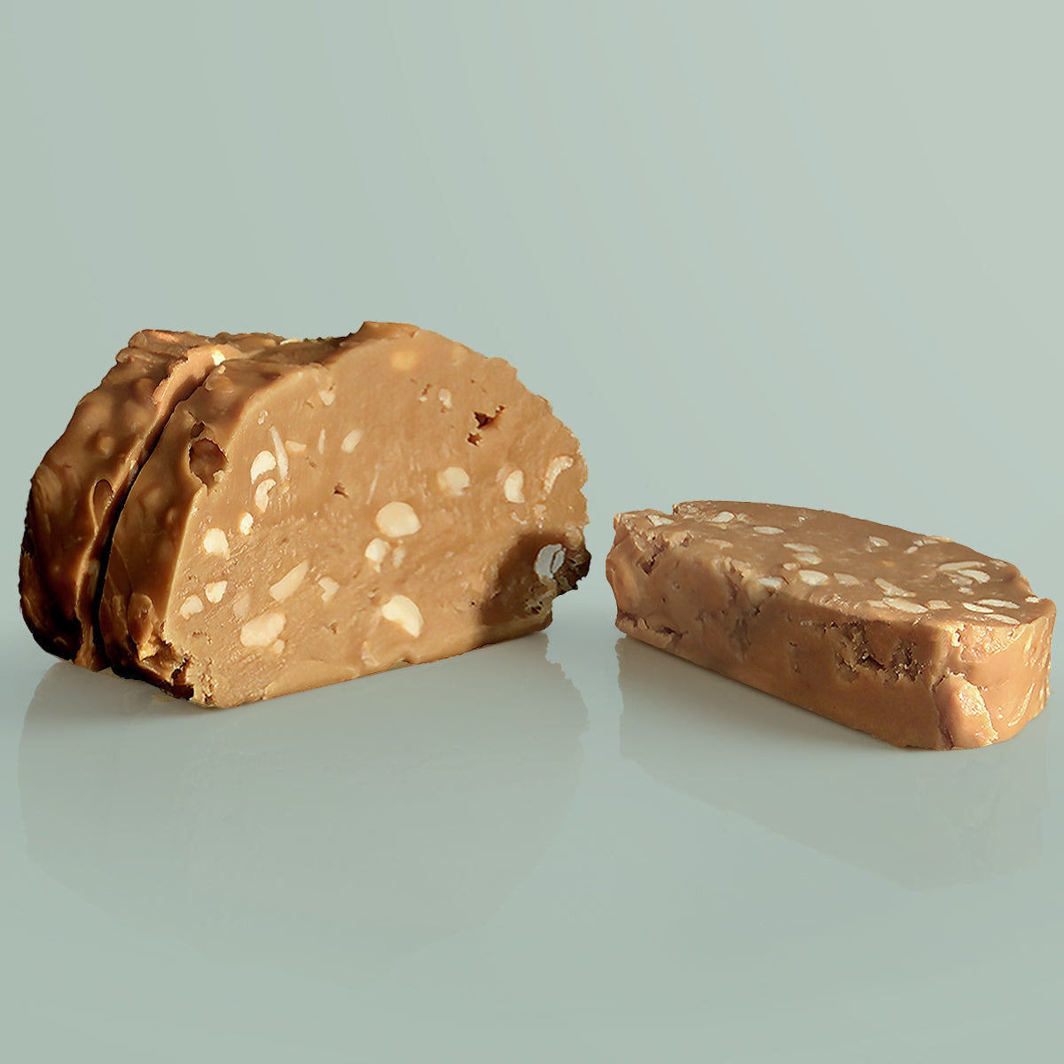 Peanut Butter Vegan Fudge single slice, a Fudge Kitchen indulgent, handmade vegan Fudge flavour, ideal for gifting or enjoying as a plant-based treat.