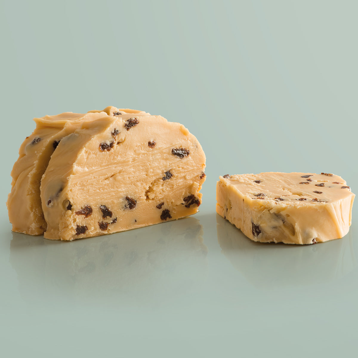 Rum & Raisin Vegan Fudge single slice, a Fudge Kitchen indulgent, handmade vegan Fudge flavour, ideal for gifting or enjoying as a plant-based treat.