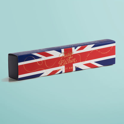 Handcrafted Best of British Fudge Slider from Fudge Kitchen, displayed open and horizontal, with a rich selection of British-vanilla toffee fudge flavour. Ideal for gifting, special occasions, or as a delicious indulgence for fudge lovers in the UK.