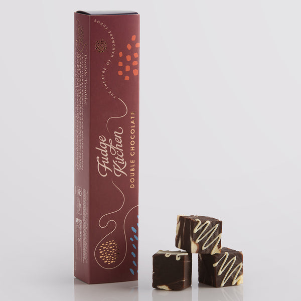 Double Chocolate Fudge Slider by Fudge Kitchen, featuring rich, handmade chocolate fudge with both dark and white chocolate. A decadent treat for chocolate lovers, perfect for gifting or indulging.